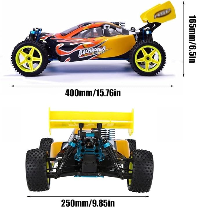 1/10 Nitro RC Car for Adult 75CC Oil-Powered Two Speed RC Crawler Truck 4WD Off Road Buggy Nitro Gas Power Remote Control Car Hobby Toys 90KM/H Fast Petrol Engine Racing Car RC Vehicle