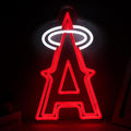 Balanar Baseball Neon Signs for Garage or Man Cave Decor Men's Gifts With Los Angels Team Logo Red Baseball Neon for Parties BarsDorms Office Wall Art and Game Room Decor