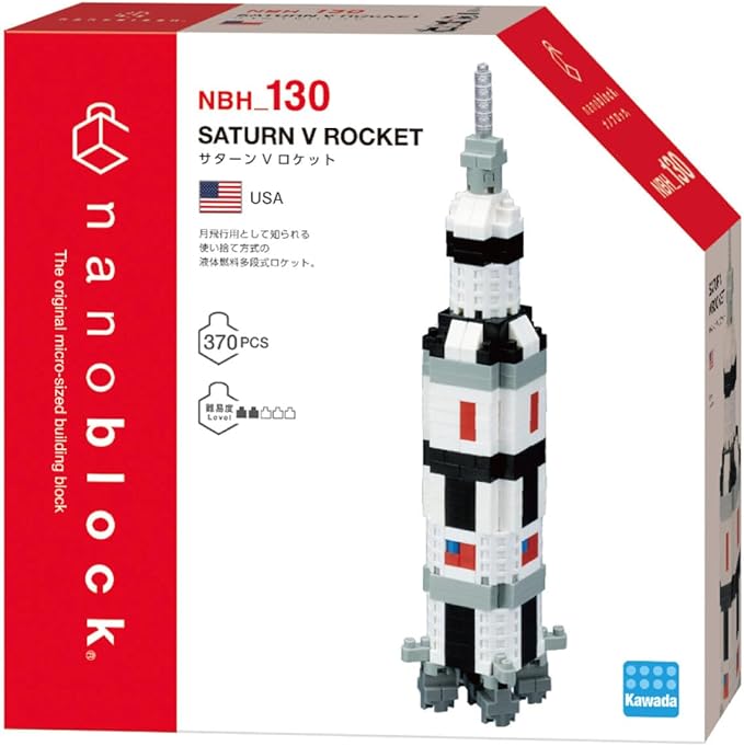 nanoblock - Space - Saturn V Rocket Sight to See Series Building Kit Small