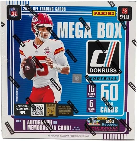 NEW 2025DONRUSS Football Card MEGA Box 60 Cards - 1 Autograph or Memorabilia Card Per Box! (Red Wave Parallels)