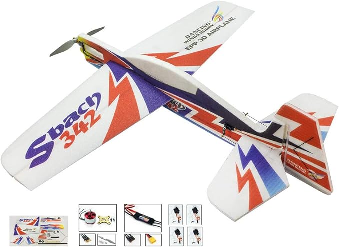 RC Foam Plane Sbach342 Aerobatic Flying Airplane 39 Unassembled 3D EPP RC Airplane Kits to Build for Adults (KIT+Motor+ESC+Servo Not Including Remote Control and Battery)