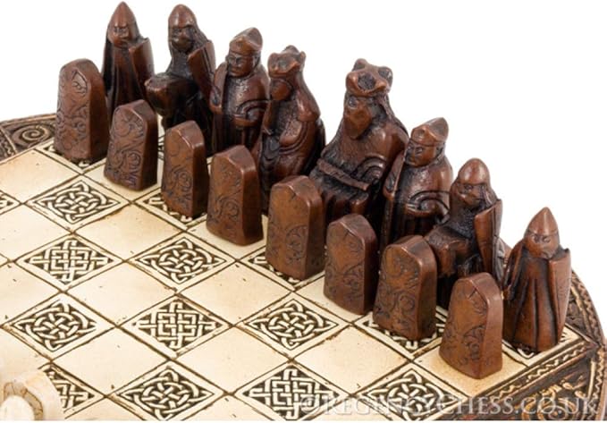Isle of Lewis Compact Celtic Chess Set 9 Inches