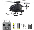 Remote Control Helicopter C189 MD500 RC Helicopter Model 1/28 Scale 4CH Single-Rotor Helicopters with 6-Axis Gyro and Brushless Motor 2.4GHz RC Aircraft for Adults 2 Batteries (Black)