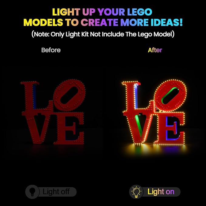 Upgraded Led Light Kit Compatible with Lego Love Building Set Lights Decoration Compatible with Lego 31214 Gift Ideas for Valentine's Day Birthdays Wedding (Model Not Included)
