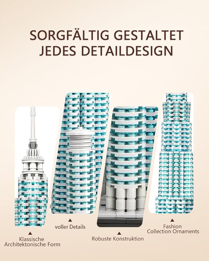 1:800 Malaysia Twin Towers Architecture Building Blocks Set Kuala Lumpur Petronas Tower Modular Construction Kit for Adults &amp Teens (5839 Pieces)