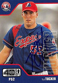 Sports Memorabilia Autograph Warehouse 245005 T.J. Tucker Autographed Baseball Card - Montreal Expos FT 2002 Upper Deck Fortyman - No. 733 Rookie