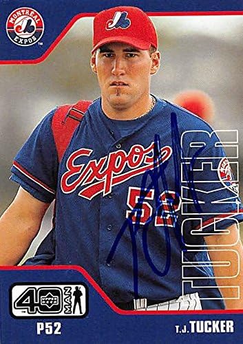 Sports Memorabilia Autograph Warehouse 245005 T.J. Tucker Autographed Baseball Card - Montreal Expos FT 2002 Upper Deck Fortyman - No. 733 Rookie