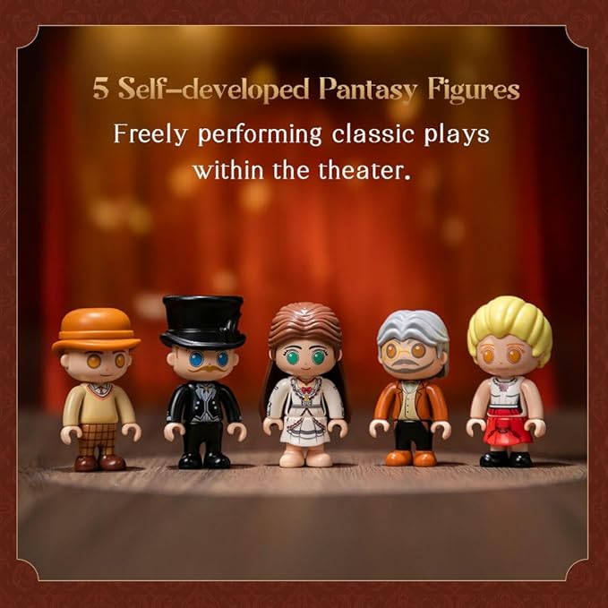 PANTASY Vintage European Grand Theater Building Set-Modular Model with Crystal Chandelier Transparent Dome&ampExpandable Street Scenes Retro Collectible Theater Architecture for Adults &ampHome Déc