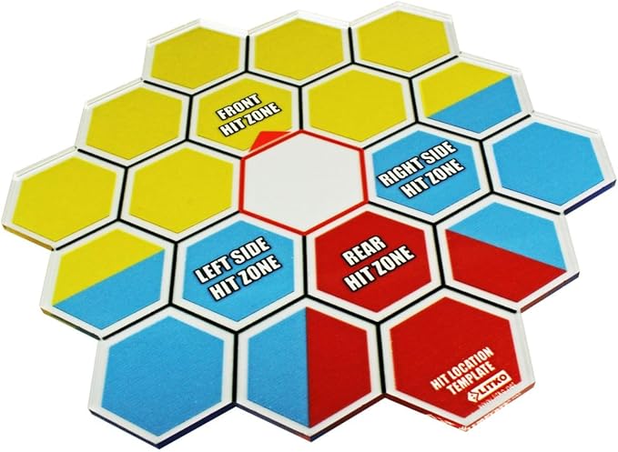 LITKO Fire Template | Mecha Hex Map Hit Location Template | Compatible with Battletech | Alpha Strike | Battleforce (Mecha Hex Map Hit Location Template)
