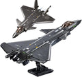 Chengdu J-20 Stealth Air Superiority Fighter Mighty Dragon Building Toy - Military Army Set with Display Stand Includes 1 Toy Soldier - 1:44 Scale 1007 PCS