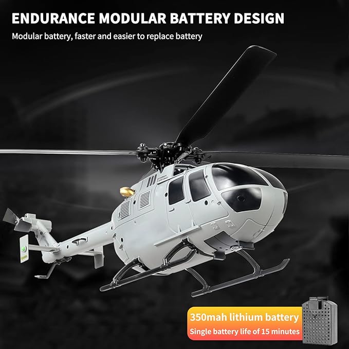 GoolRC C186 RC Helicopter 4 CH Single Propeller Without Ailerons Remote Control Helicopter with 6-axis Gyro Stabilization Altitude Hold 3 Batteries RC Airplane Toys for Adults