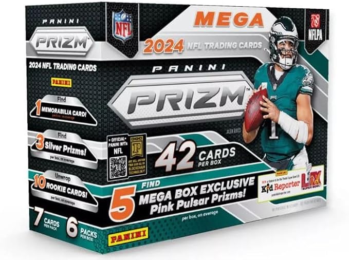 2024 Prizm Football Mega Box (Look for Williams Daniels Maye Nix Penix Pink Pulsar Prizms!)