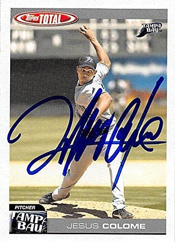 Sports Memorabilia Autograph Warehouse 247406 Jesus Colome Autographed Baseball Card - Tampa Rays 2004 Topps Total - No. 552