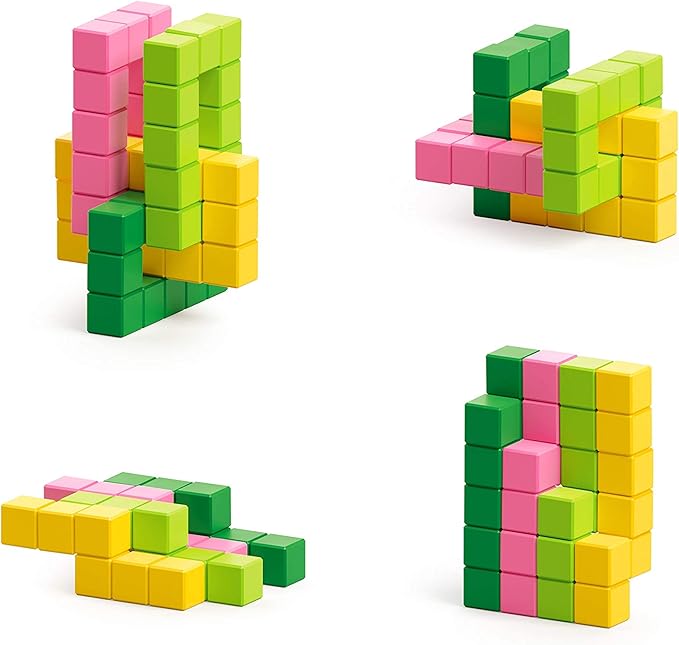 PIXIO Tropic - Tiny Magnetic Blocks Building Toy in The Pixel Art Style with Free App - 5/16 Plastic Cubes with 6 Magnets Inside - Open Ended Toy - Creativity Toy for Ages 6+ - 60pcs
