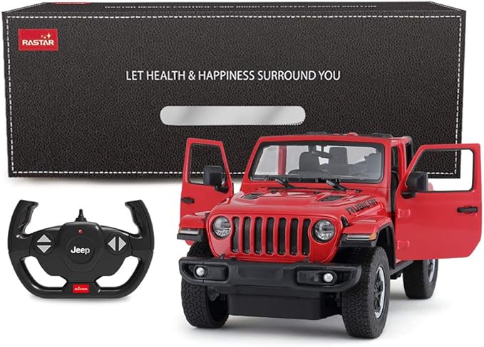 RASTAR Off-Road Remote Control Car 1:14 Jeep Wrangler JL RC Off-Road Racing Vehicle Toy Car for Kids Adults Spring Suspension/Door Open 2.4Ghz RED