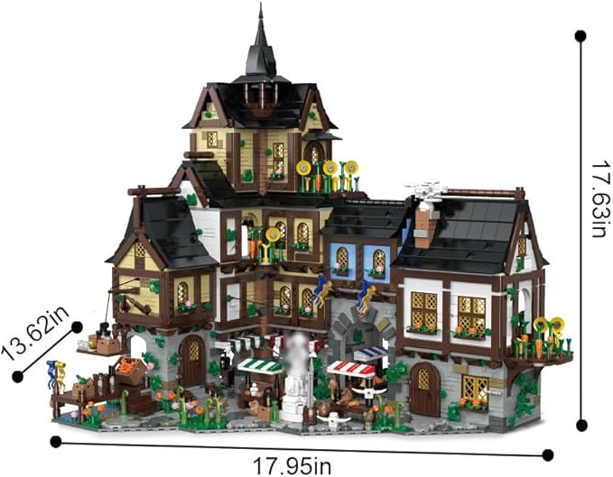 Medieval City Town House Architecture Building Kit Creative Modular Architecture Sets Gift for Women or Adults (4800pcs)