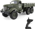 GoolRC RC Military Truck 1:16 Scale Remote Control Car 6WD RC Army Car All Terrain Off-Road RC Truck 2.4GHz Electric Military Transporter Vehicle with Headlights for Adults