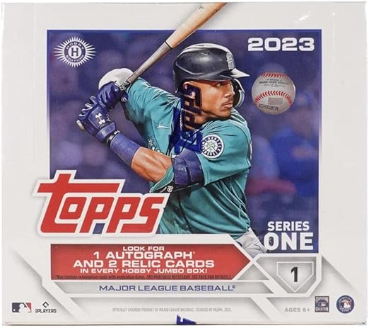2023 Topps Series 1 Baseball Jumbo Box (10 Packs/46 Cards: 1 Auto 2 Silver Packs)