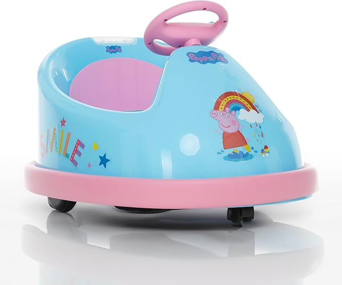 Peppa Pig Bumper Car for Kids 2 Speed Electric Bumper Car Vehicle Toddler Bumper Car with Remote Control and 360 Degree Turning 6V Motor LED Lights Gifts for Toddlers