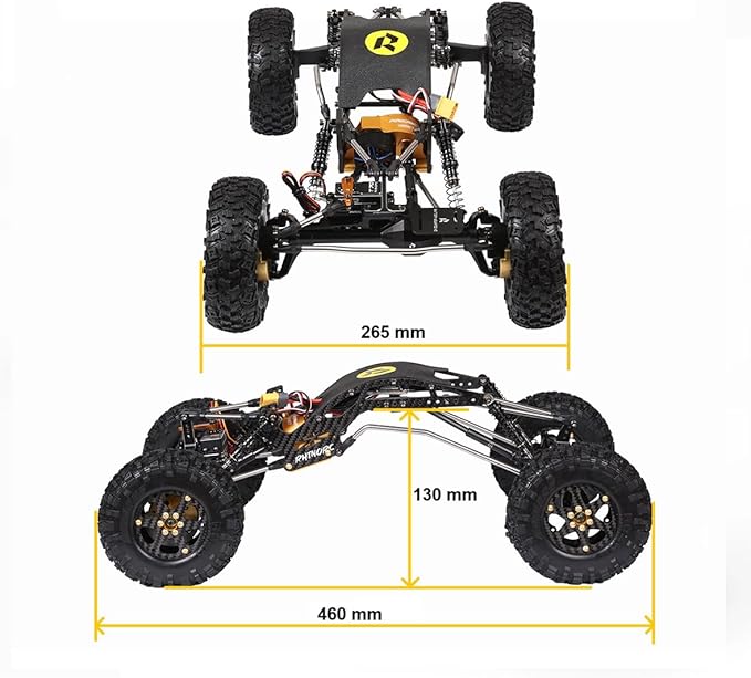 RhinoRC YUE ONE V2 Sporty Crawler Car with T70 Servo 40A S12 Outrunner Motor Combo for MOA Competition Crawler RTR 1/10 Off-Road Car