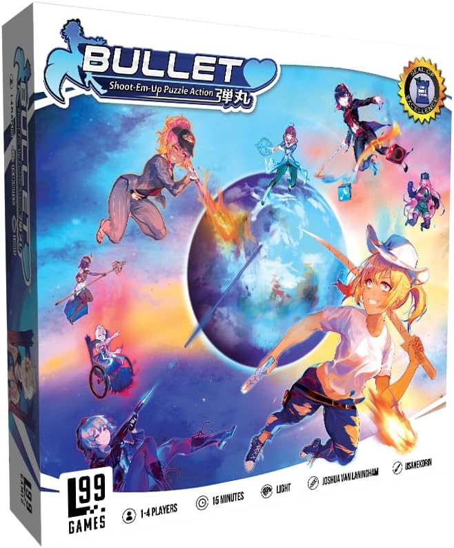 Bullet Heart – Puzzle-Battle Tabletop Game for 1-4 Players – 8 Heroines Unique Powers 4 Game Modes