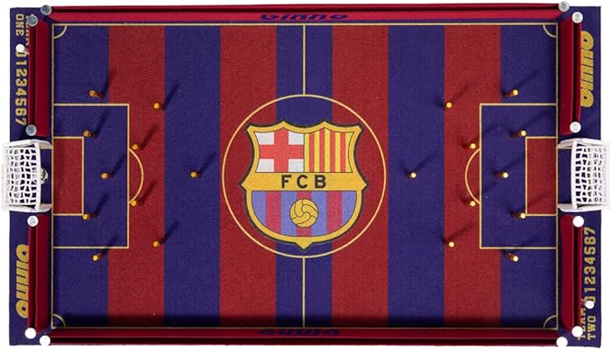 Binho Board Classic Board Game FC Barcelona Football Club Edition - 2-Player Fast-Paced Finger Flicker Pinball Family Board Game - Portable Tabletop Sports Game Set for Any Occasion