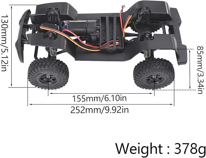 for TRX4M 155mm 6.10in Wheelbase Assembled Frame Chassis Front Rear Axles Gearbox for 1/18 AX-8560 Rc Crawler TRX4-M Bronco Defender