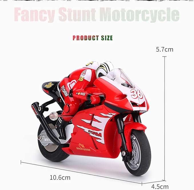 Mini RC Motorcycle for Adult 2.4G Full Proportional Remote Control Simulation Electric Drift Motorcycle High Speed RC Stunt Drift Bike Racing Vehicle Model Gift 8012 Green