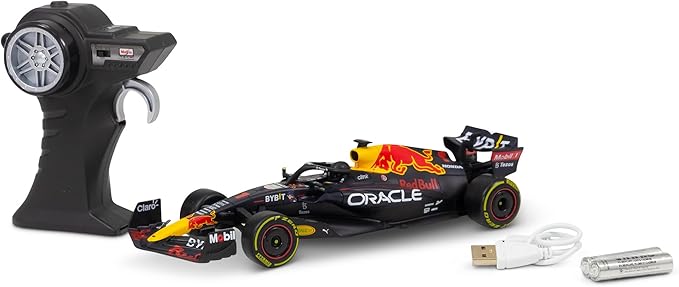 Maisto Tech R/C F1 Red Bull Racing RB18 (2023): 1:24 Scale Remote Control Car Faithful Formula 1 Car 2.4 GHz Pistol Grip Control 23 cm Black (582356)