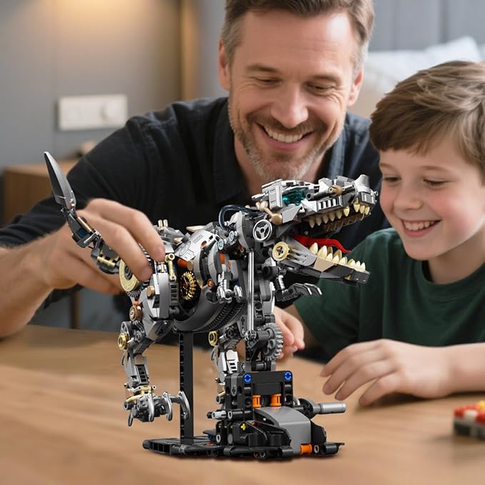 Mechanical Dinosaur T-Rex Building Set with Light- Compatible with Lego Sets Adult Birthday Gift Set for Boys Adults (1268 Pcs)