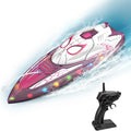 Spider Hero RC Boat 2.4GHz Remote Control Boat with LED Lights for Kids Pool Toy with 2 Rechargeable Batteries Spray Function and Low Battery Alarm for Boys &amp Girls (Spider Girl)