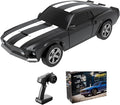 1/64 Scale Drift RC Car2.4Ghz Mini Sports CarEquipped with LED Lights and Mustang Retro Cars with Built-in GyroscopeProfessional Rear Wheel Drive30 Minute Driving Time (Black)