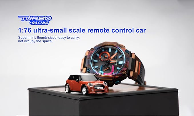 1:76 Turbo Racing Scale RC Sport Car Table Racing Remote Control Mini Model Car Full Proportional RTR Kit Toys (Baoma mini-red)