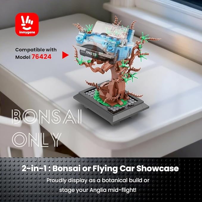 Willow Tree Bonsai Building Set A Display Stand for Lego Harry Potter Ford Anglia 76424 Magical Tree with Mini Car for Adults and Kids Versatile Toy Building Set for Home Decor