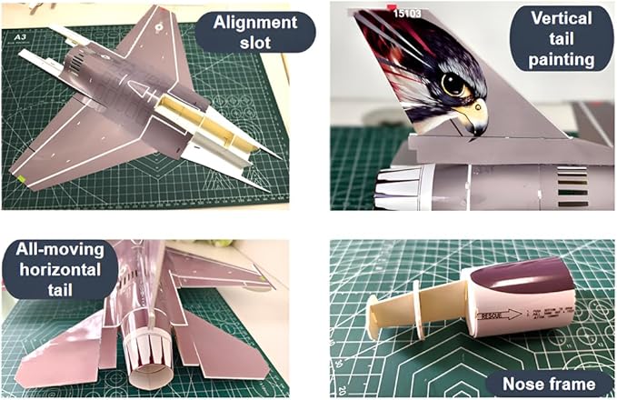 Fighter Jet Model F-16 370mm Wingspan Mini EPP Single 30mm Ducted Fan Fixed-Wing RC Airplane Aircraft Model for Collection and Gifts (Ducted Fan Not Included/PNP)