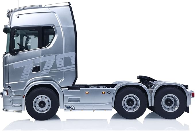KABOLITE 1/14 6x6 770S 100 RC Tractor Truck Lorry Car 2Speed Gearbox Differential Lock RTR Model for Adult(Silver) Fit with Semi Trailer Flatbed 1502 TH16848 1/14 2Axle Trailer TH01024