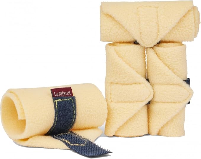 LeMieux Toy Pony Bandages for Toy Pony - Fleece - Simple Fastening - Suitable for Ages 3 Years + - Lemon Yellow