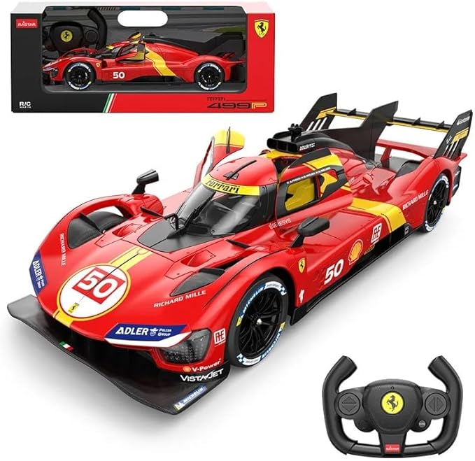 RASTAR RC Car 1/14 Scale 2.4Ghz Remote Control Car for Ferrari 499P #50 Le Mans Champion Racing R/C Toy Car Model Vehicle