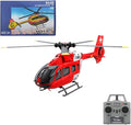 C190 Remote Control Helicopter for Adults 1:30 Scale H145 RC Helicopter 2.4G 6CH Single Propeller Aileron Free Optical Flow Positioning Six-axis Gyroscope Stabilization (Red White(1 Battery))
