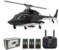 Hanll YUXIANG F02S 1:34 Scale 8CH GPS RC Helicopter – RTF Air-Wolf Replica with Dual Brushless Motors Telemetry Transmitter Optical Flow Metal Servo for Advanced Hobbyists—3 Batteries