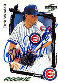 Sports Memorabilia Autograph Warehouse 248737 Turk Wendell Autographed Baseball Card - Chicago Cubs 1995 Score - No. 285 Rookie