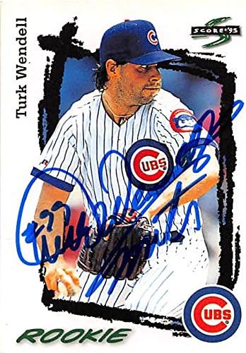 Sports Memorabilia Autograph Warehouse 248737 Turk Wendell Autographed Baseball Card - Chicago Cubs 1995 Score - No. 285 Rookie