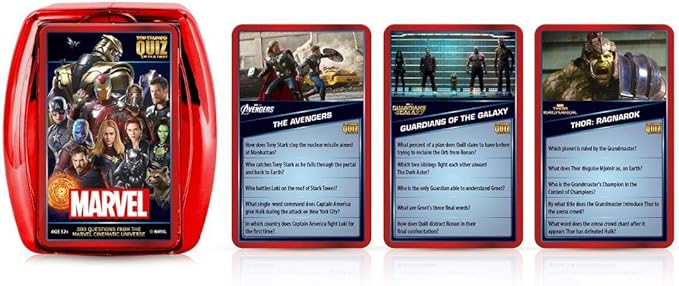 Top Trumps Marvel Cinematic Universe Quiz Game 500 Questions to Test Your Knowledge on Guardians of the Galaxy Avengers S.H.I.E.L.D Wakanda and More Gift and Toy for Boys and Girls Aged 8 Plus