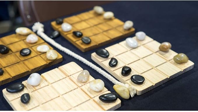 SHOBU by Smirk and Dagger: 2 Player Abstract Strategy Board Game with Wood Boards River Rocks and a Rope Beautiful Challenging and Great Gift for Couples Family Adults and Kids Ages 10 and Up