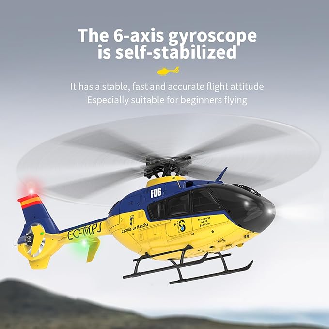 F06 Remote Control Helicopter 6-Axis Gyro RC Helicopter with Brushless Motors Altitude Hold Optical Flow Positioning Function and LED Lights 2.4GHz Mini Aircraft Toy for Teens Adults