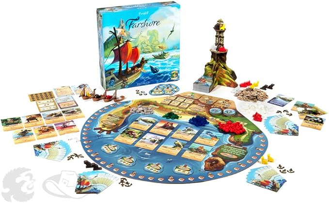 Everdell Farshore Collector’s Edition Board Game | Standalone Strategy Game | 1 to 4 Player Seafaring Adventure in The World of Everdell | Deluxe Components | Age 10+ | Cozy Fantasy Tabletop Game