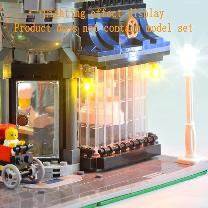 Upgraded Version LED Light Kit for Creator Expert Assembly Square - Compatible with Lego 10255 Building Set (Model Set Not Included)