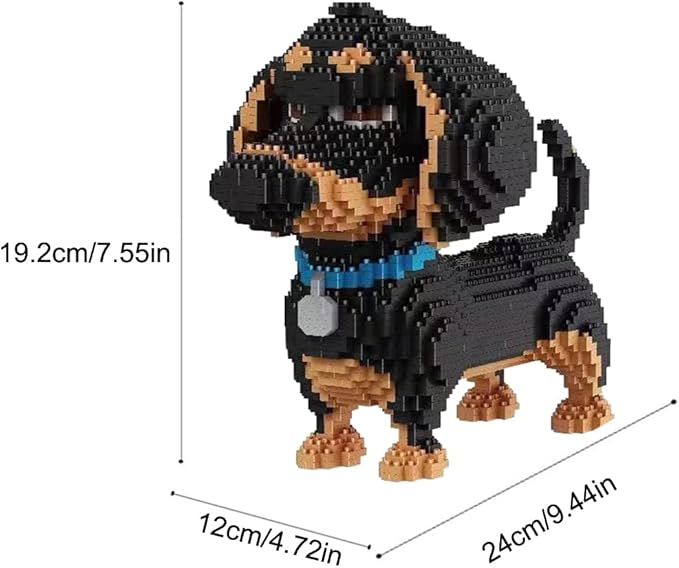 Mini Dog Building Blocks Pet Building Toy Bricks Micro Mini Blocks 3D Puzzle Building Blocks Set Toys Gifts for Kids or Adult (Black Dog 2100PCS)