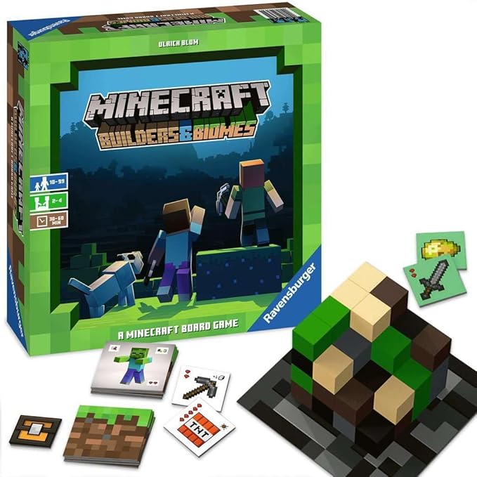 Ravensburger Minecraft: Builders &amp Biomes - Engaging Strategy Board Game | Ideal for 2-4 Players | Perfect for Ages 10 &amp Up | Authentic Minecraft Experience | Great Gift for Minecraft Enthusia