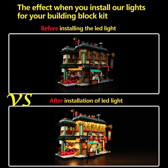 Kyglaring Led Light Set for Lego Family Reunion Celebration Building Blocks The Family Reunion Lighting Kit Compatible with Lego Chinese New Year 80113 - No Model（Remote Control Version）